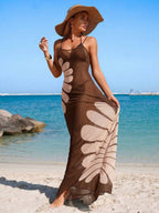 Saída de Praia Longa Estampa de Folhas