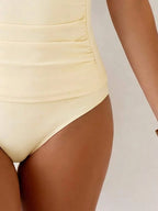 Tankini Torção Frontal Franzido Anel Dourado