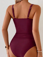 Tankini Torção Frontal Franzido Anel Dourado