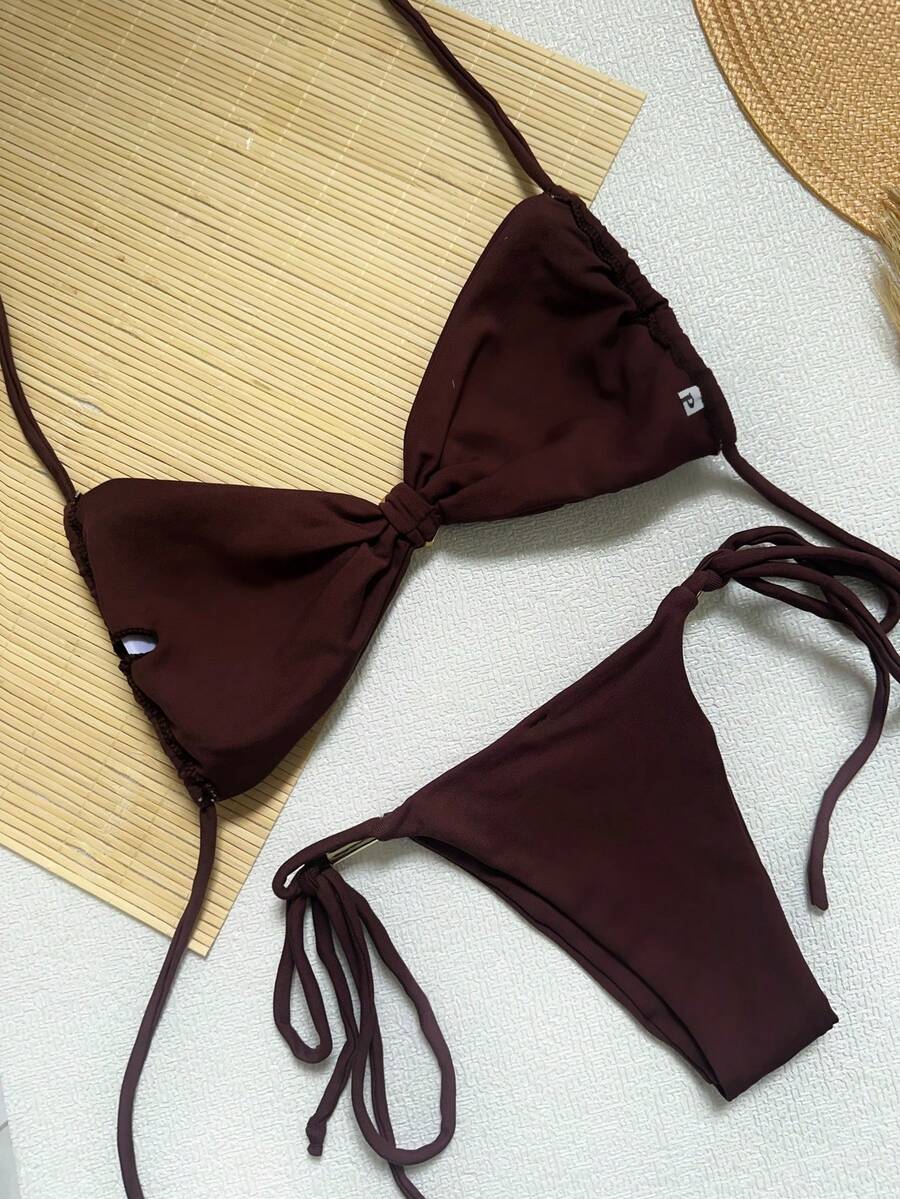 Biquíni Detalhe de Concha Amarração Lateral Boho