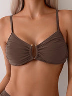 Biquíni Aro Anel Efeito Enrugado Hipster