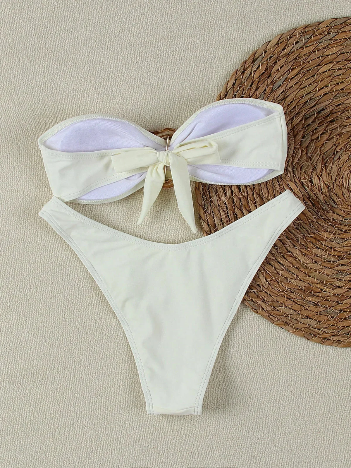 Biquíni Bandeau Anel Corte Alto Taças 3/4