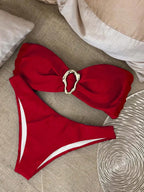 Biquíni Bandeau Anel Corte Alto Taças 3/4
