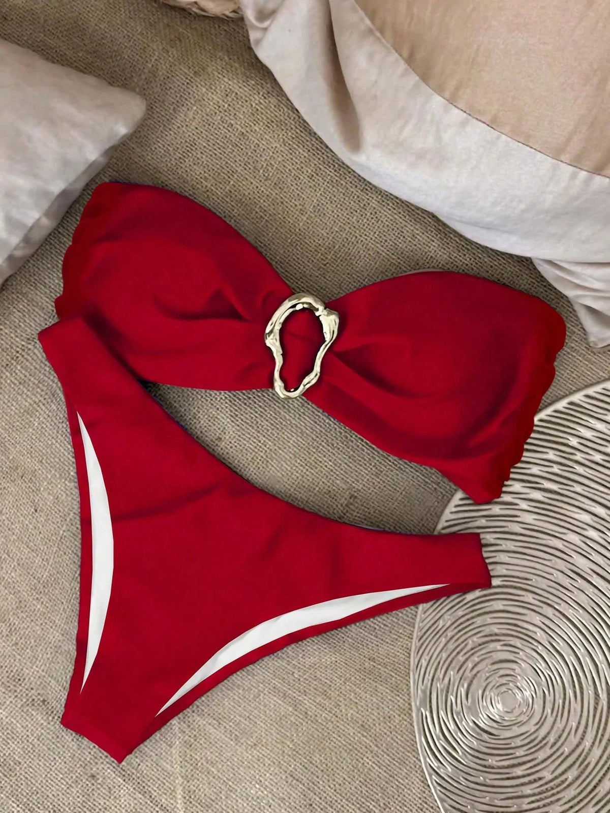 Biquíni Bandeau Anel Corte Alto Taças 3/4