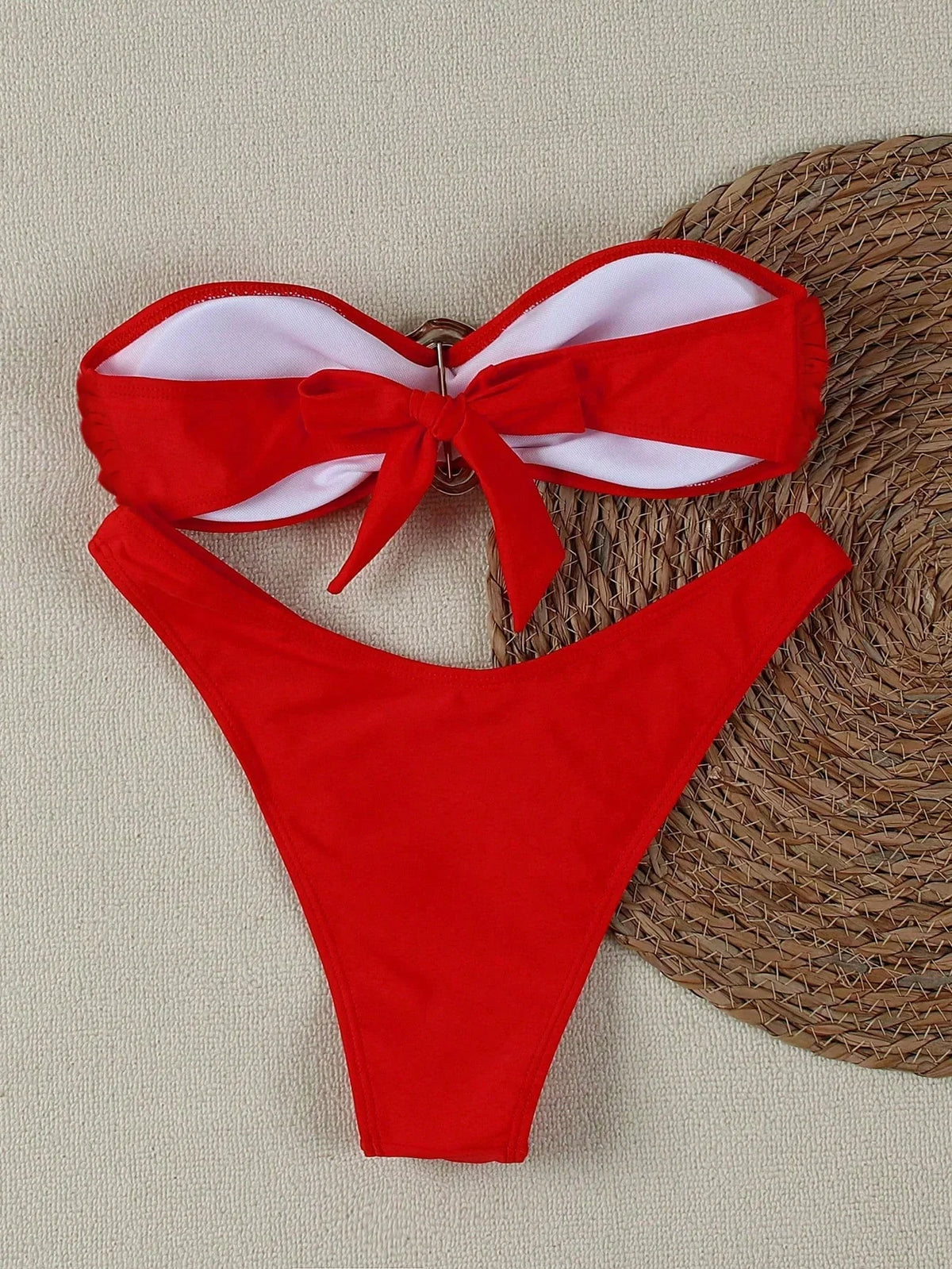 Biquíni Bandeau Anel Corte Alto Taças 3/4