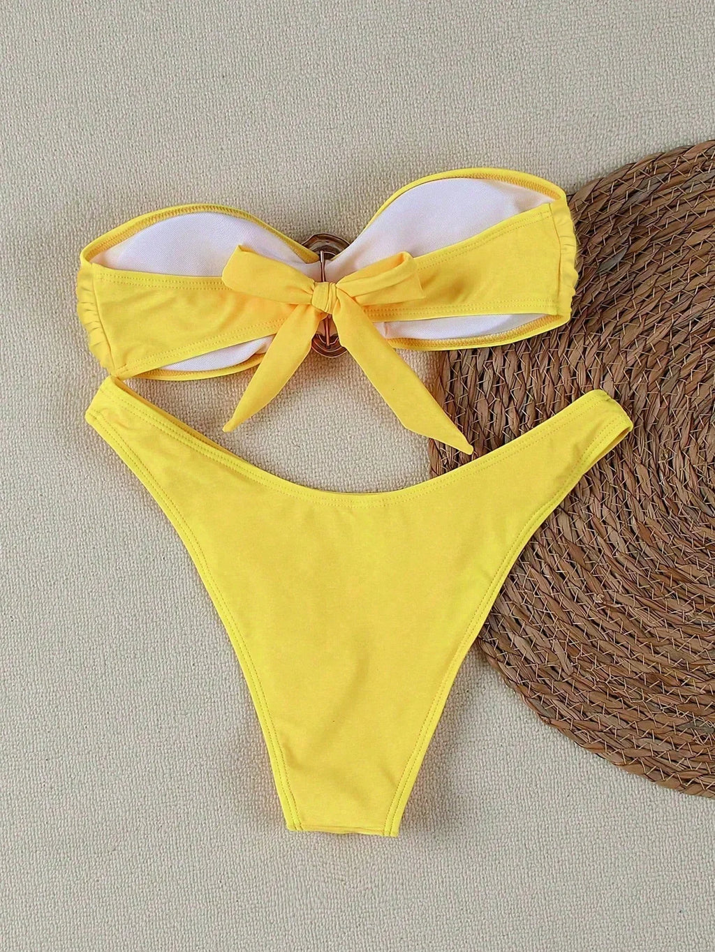 Biquíni Bandeau Anel Corte Alto Taças 3/4