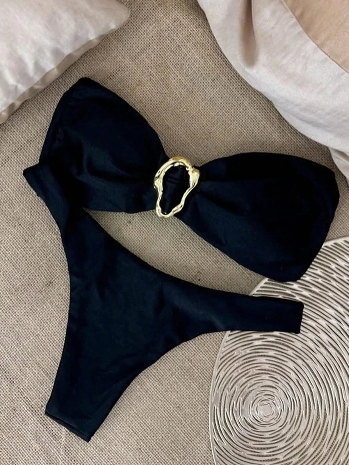 Biquíni Bandeau Anel Corte Alto Taças 3/4