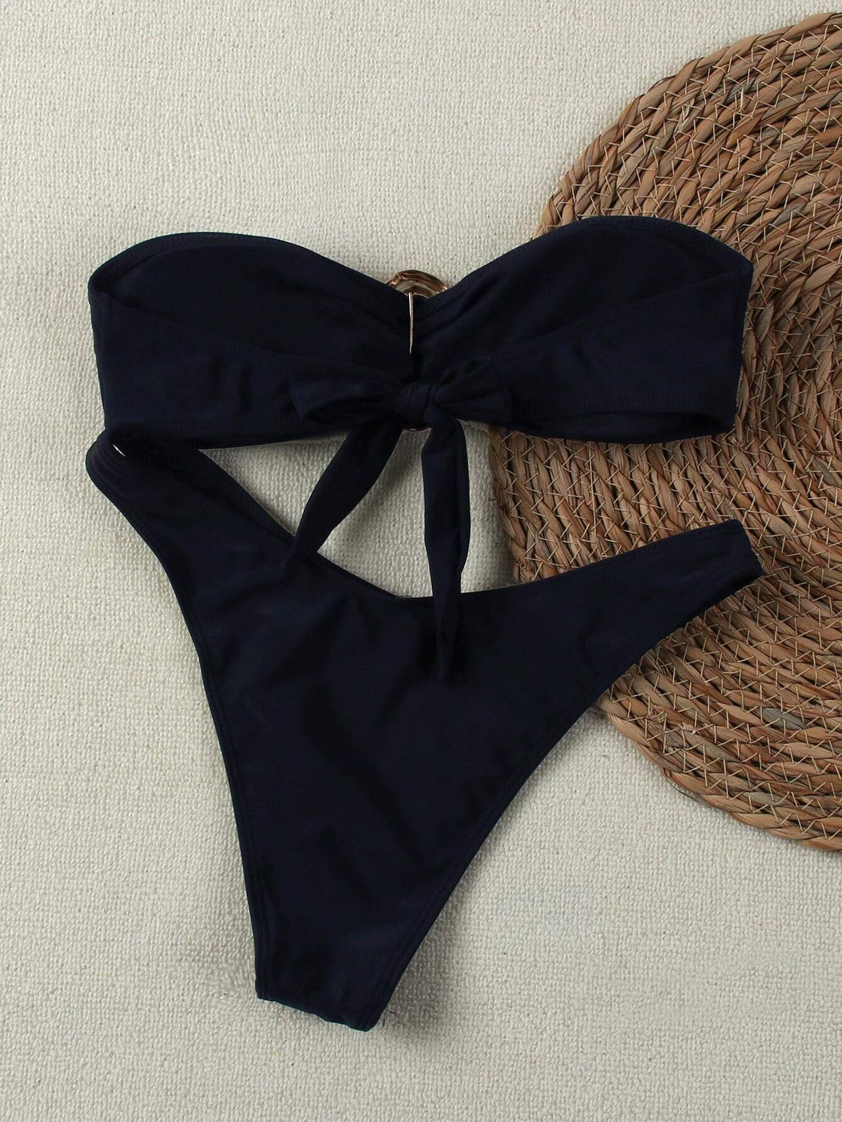 Biquíni Bandeau Anel Corte Alto Taças 3/4