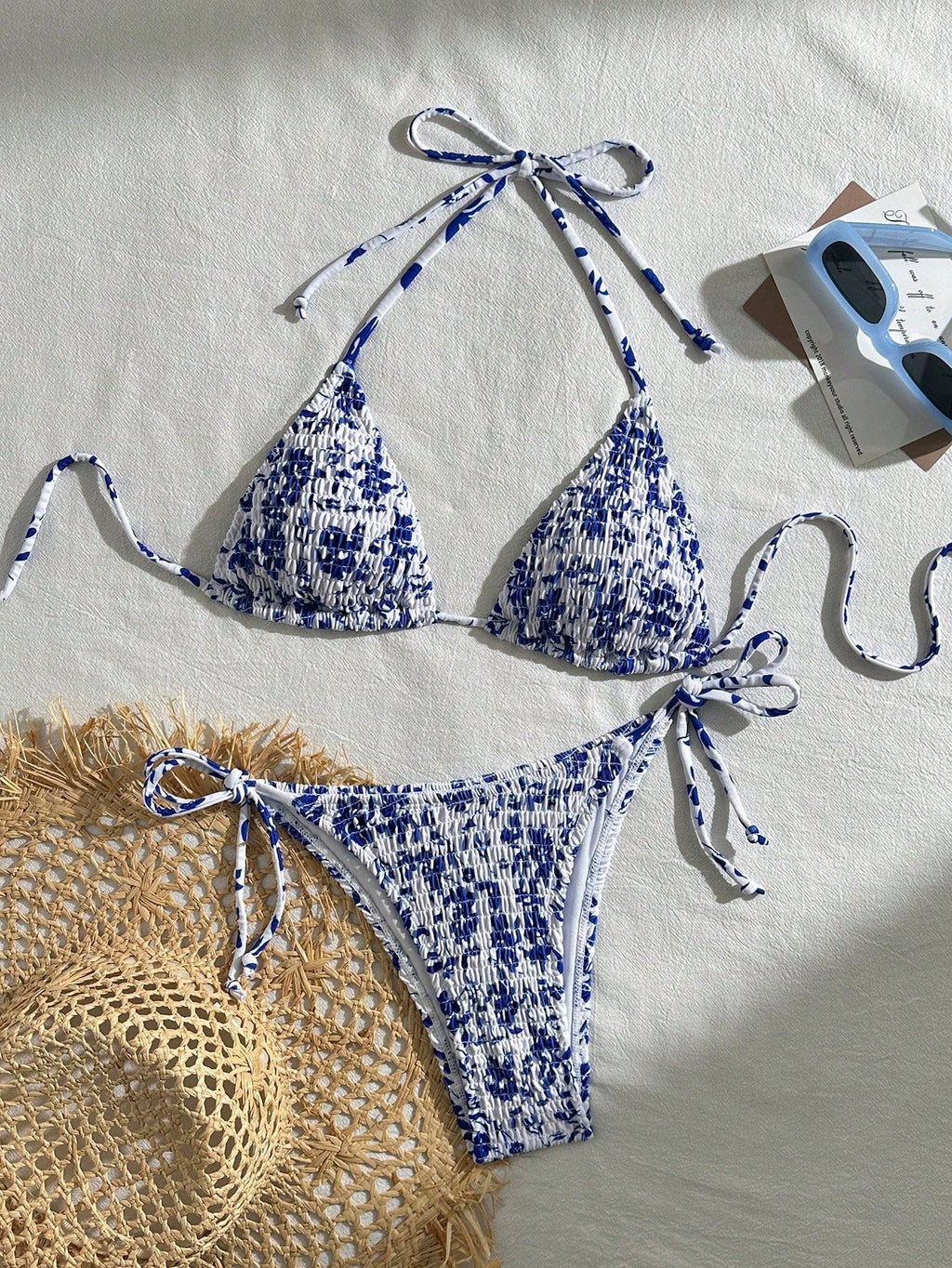 Biquíni Franzido Maré de Verão com Nó Lateral e Triângulo — fotografia 12 | Mar & Pérola