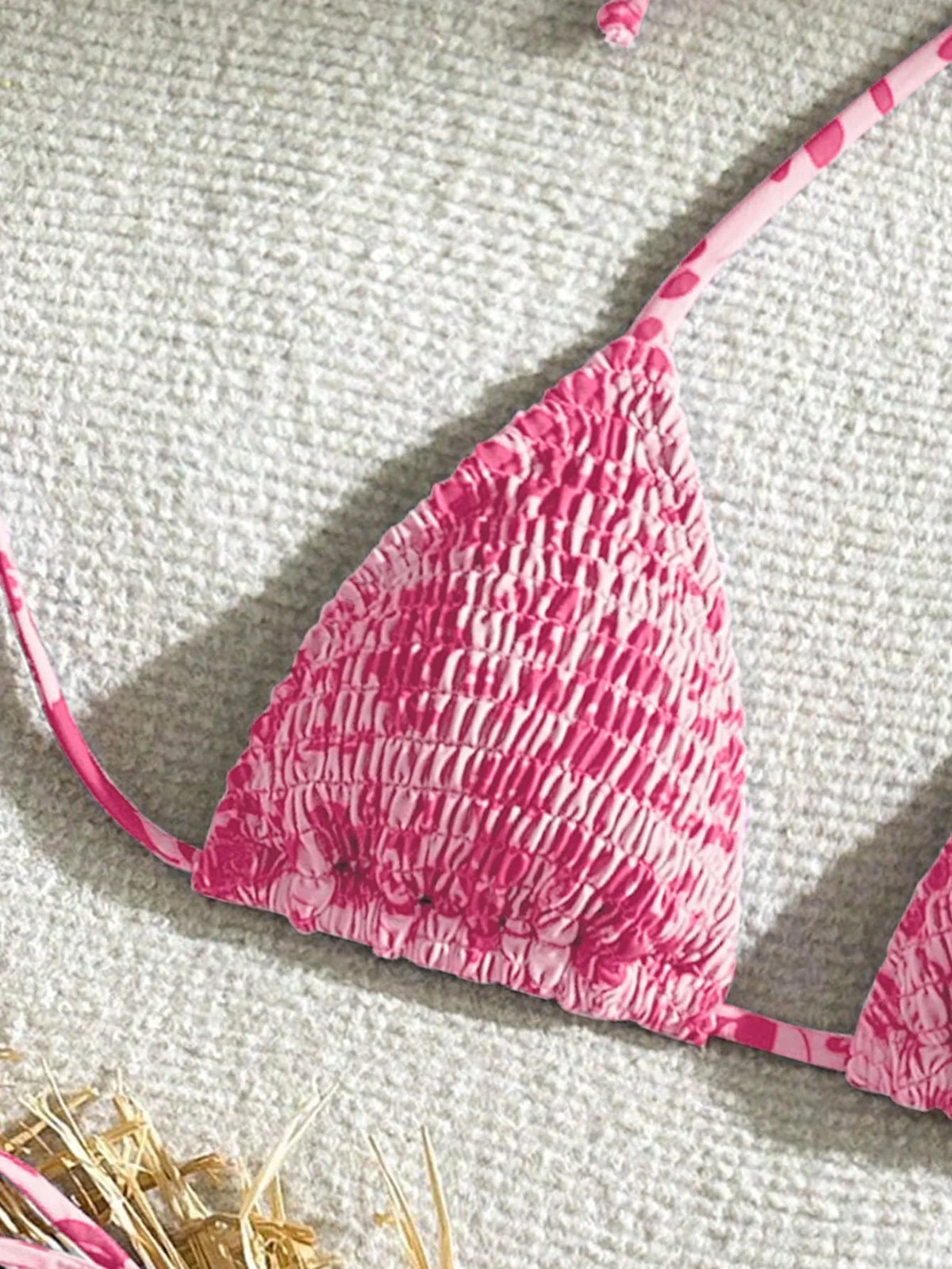 Biquíni Franzido Maré de Verão com Nó Lateral e Triângulo — fotografia 32 | Mar & Pérola