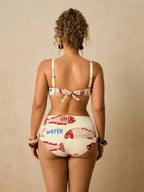 Biquíni Plus Size Assimétrico Estampa Gráfica