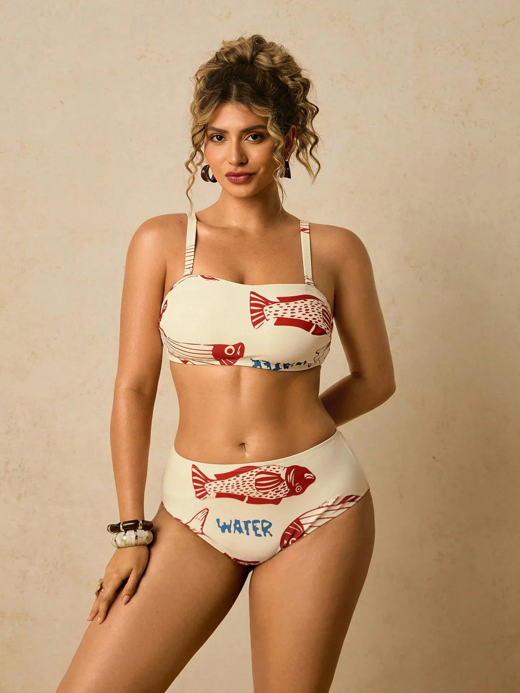 Biquíni Plus Size Assimétrico Estampa Gráfica