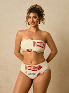 Biquíni Plus Size Assimétrico Estampa Gráfica
