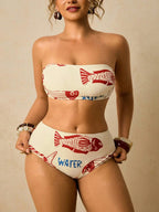 Biquíni Plus Size Assimétrico Estampa Gráfica
