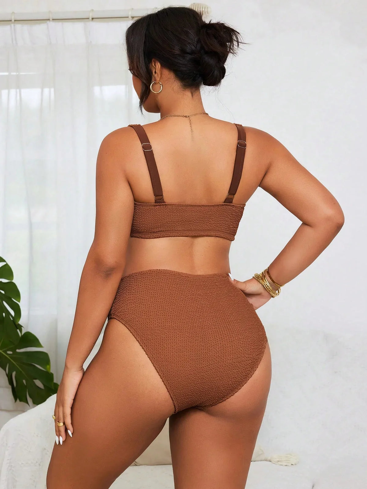 Biquíni Plus Size Bloco de Cores Alças Grossas