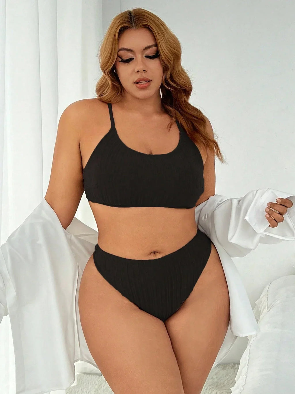 Biquíni Plus Size Canelado Luz da Orla com Ziguezague — fotografia 6 | Mar & Pérola