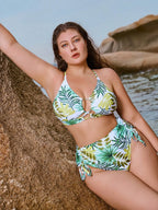 Biquíni Plus Size Decote V Cordão Ziguezague