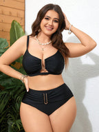 Biquíni Plus Size Enrugado Brisa da Ilha com Cinto — fotografia 5 | Mar & Pérola