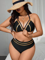 Biquíni Plus Size Frente Única com Nó e Tie Back