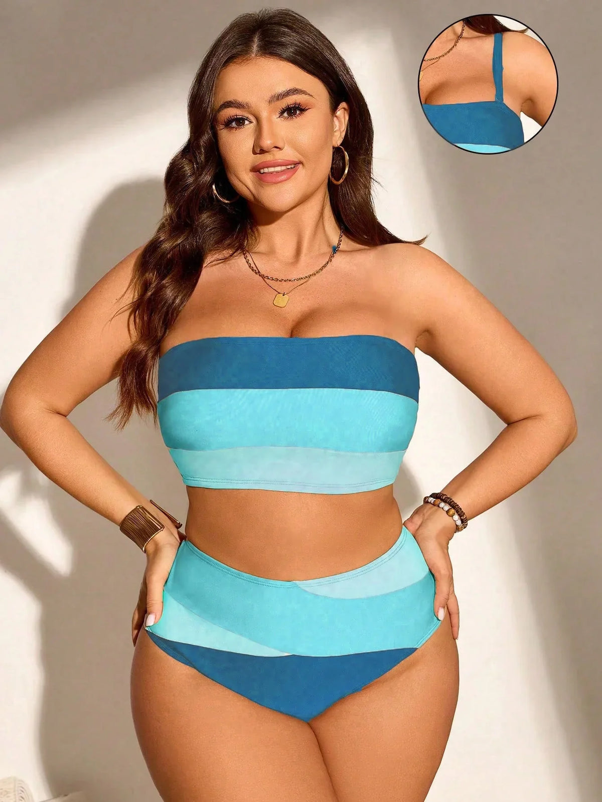 Biquíni Plus Size Maré em Blocos — fotografia 4 | Mar & Pérola