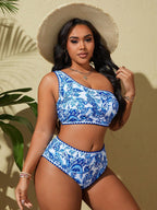 Biquíni Plus Size Ombro Único Brisa da Ilha — fotografia 1 | Mar & Pérola