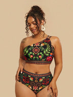 Biquíni Plus Size Ombro Único Cropped