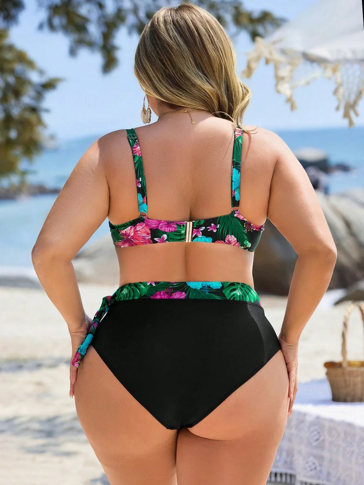 Biquíni Plus Size Texturizado Babado