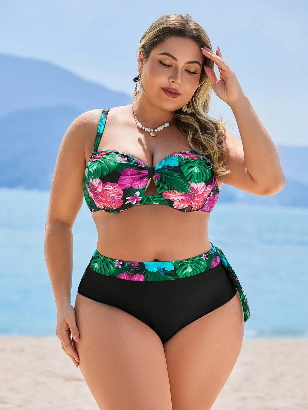 Biquíni Plus Size Texturizado Babado