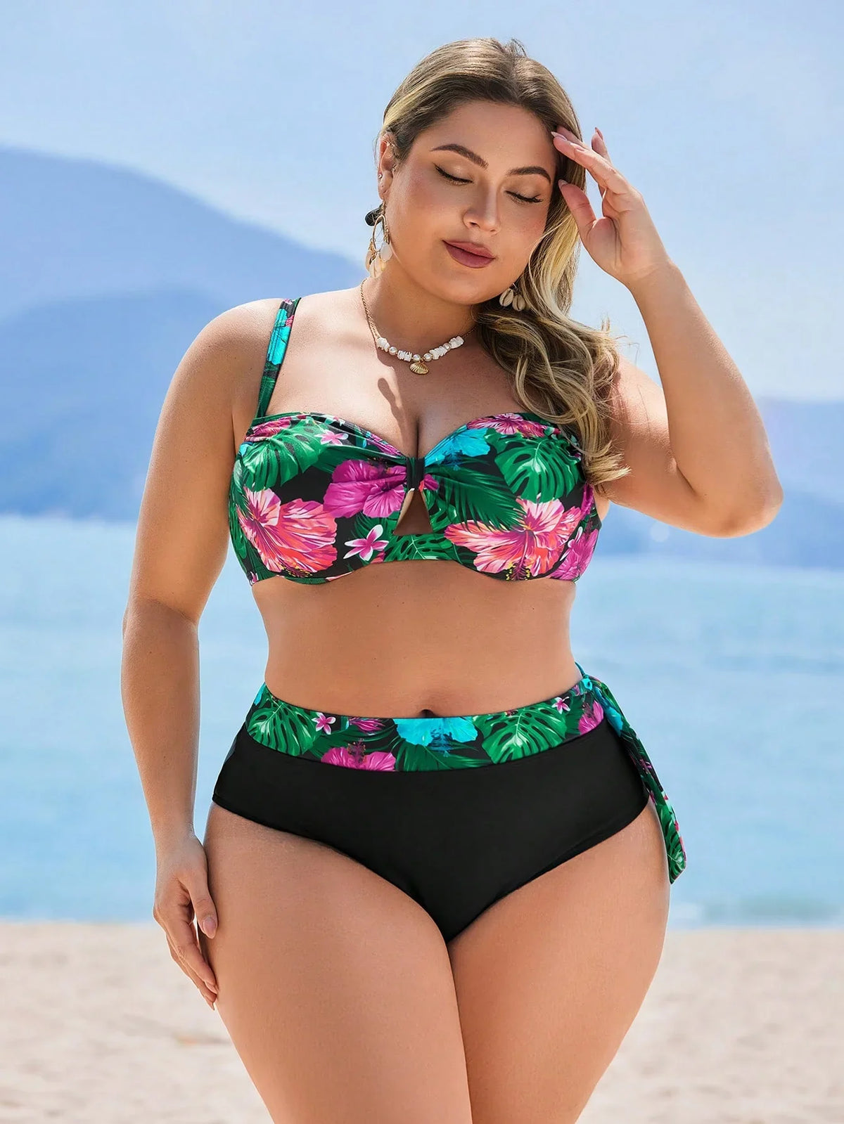 Biquíni Plus Size Texturizado Babado