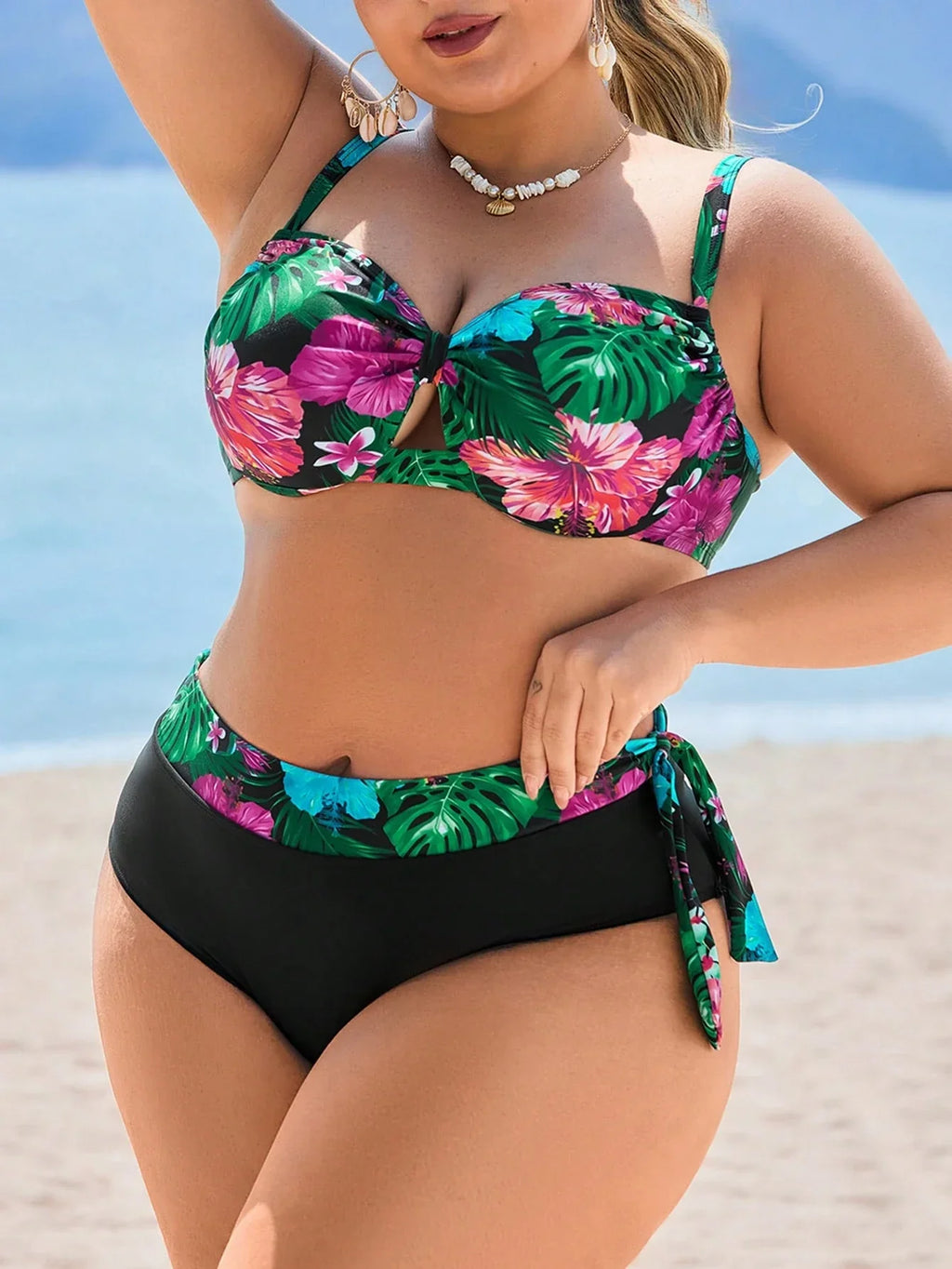 Biquíni Plus Size Texturizado Babado