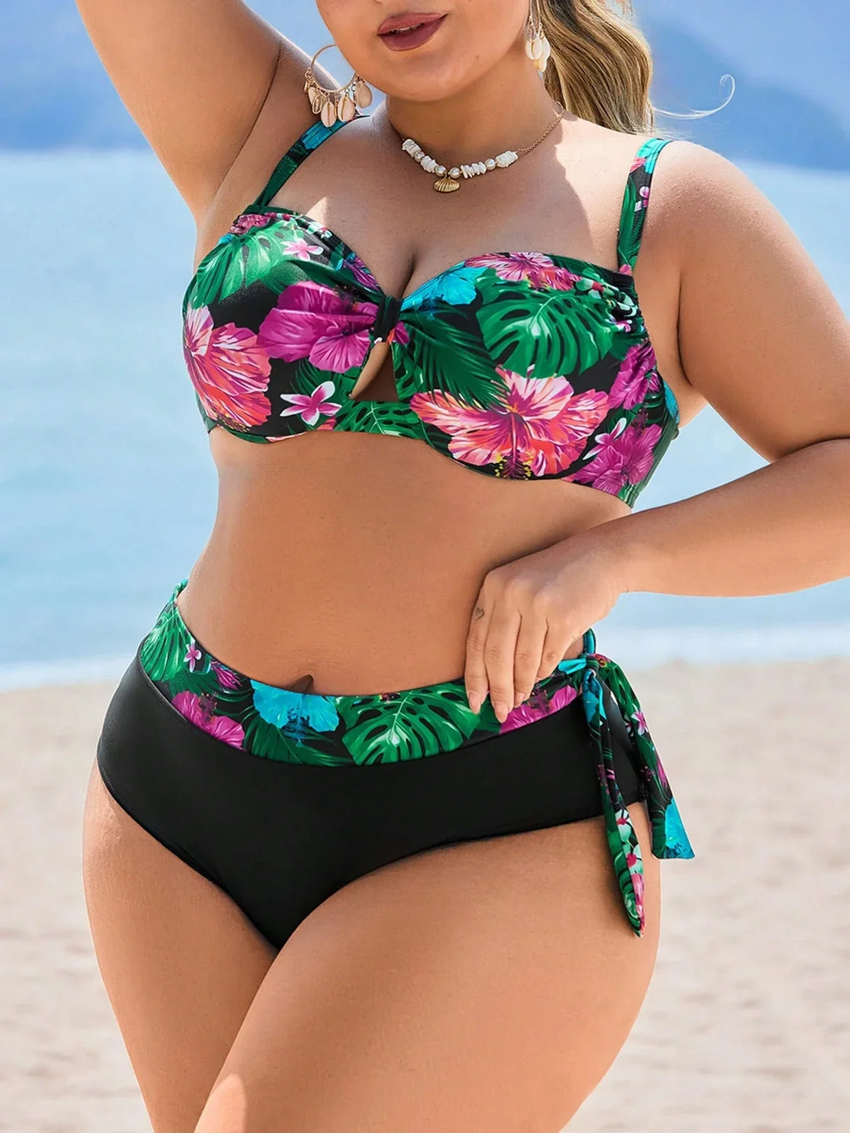 Biquíni Plus Size Texturizado Babado