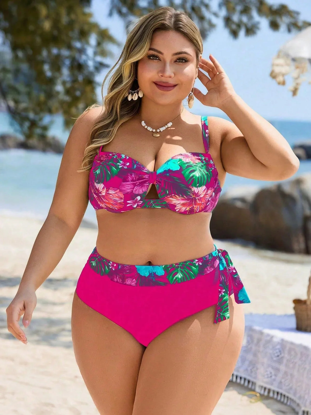 Biquíni Plus Size Texturizado Babado