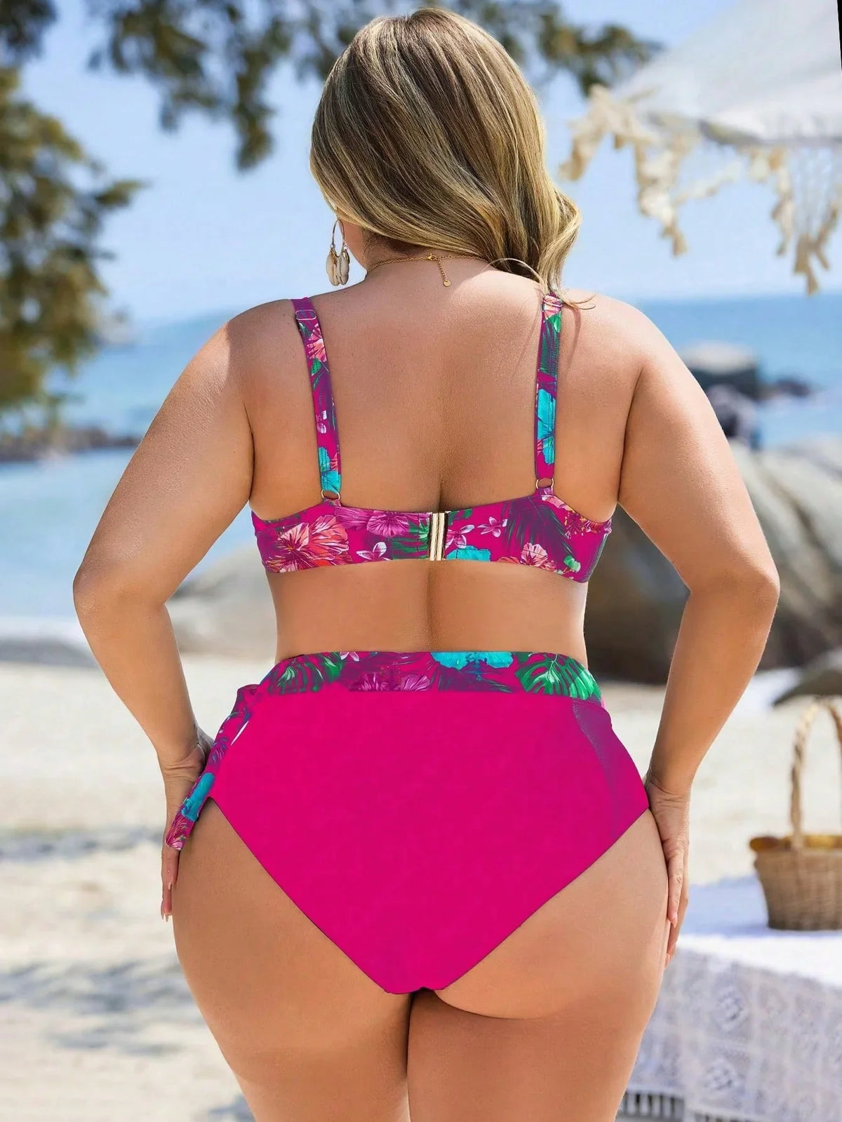 Biquíni Plus Size Texturizado Babado