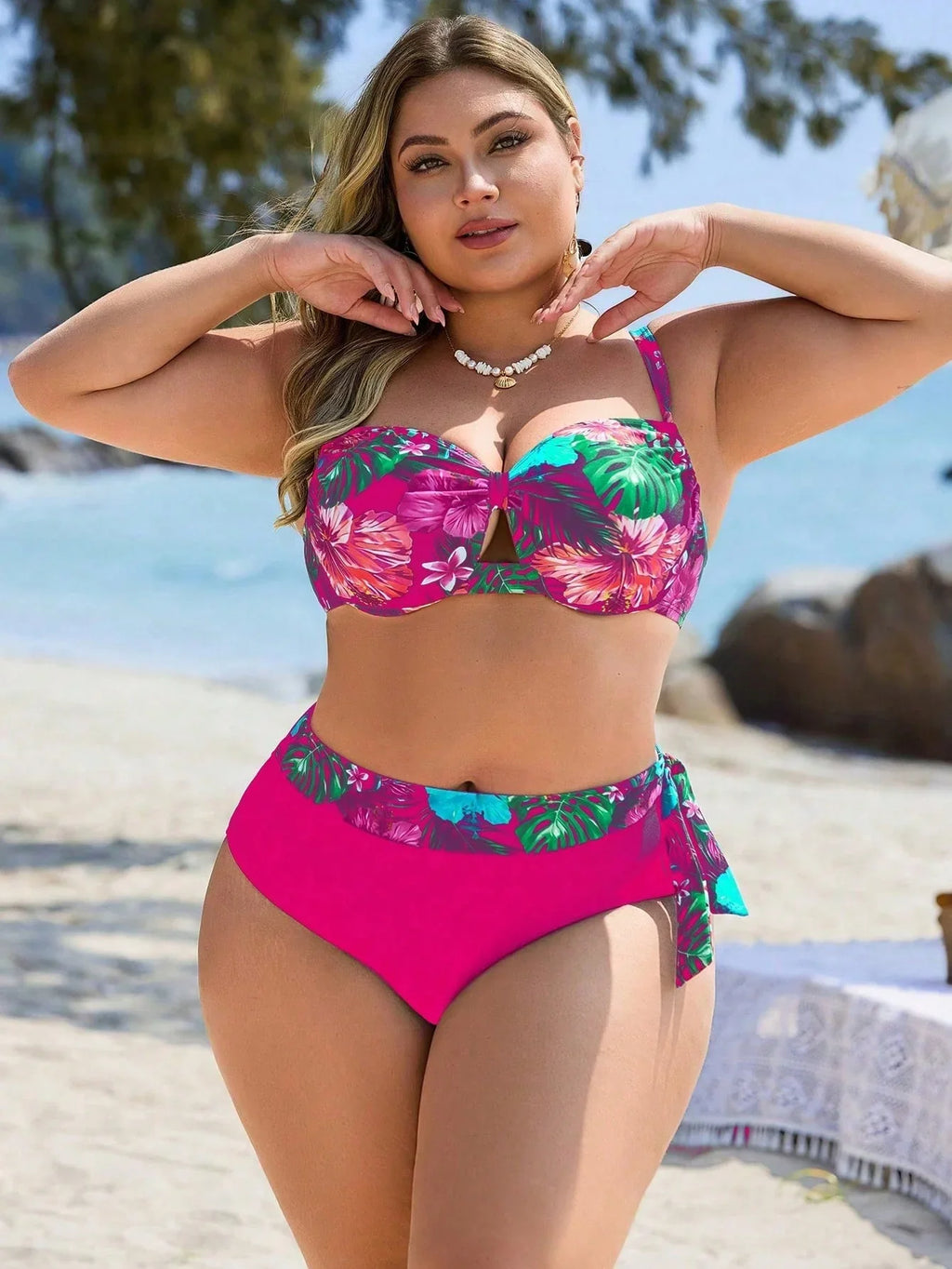 Biquíni Plus Size Texturizado Babado