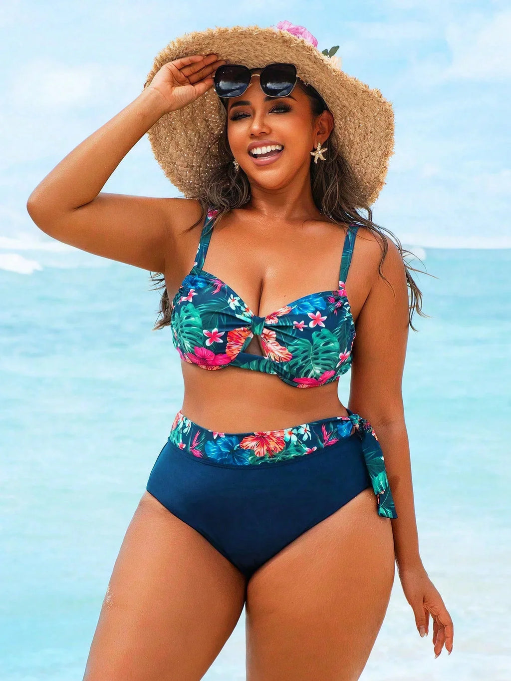 Biquíni Plus Size Texturizado Babado