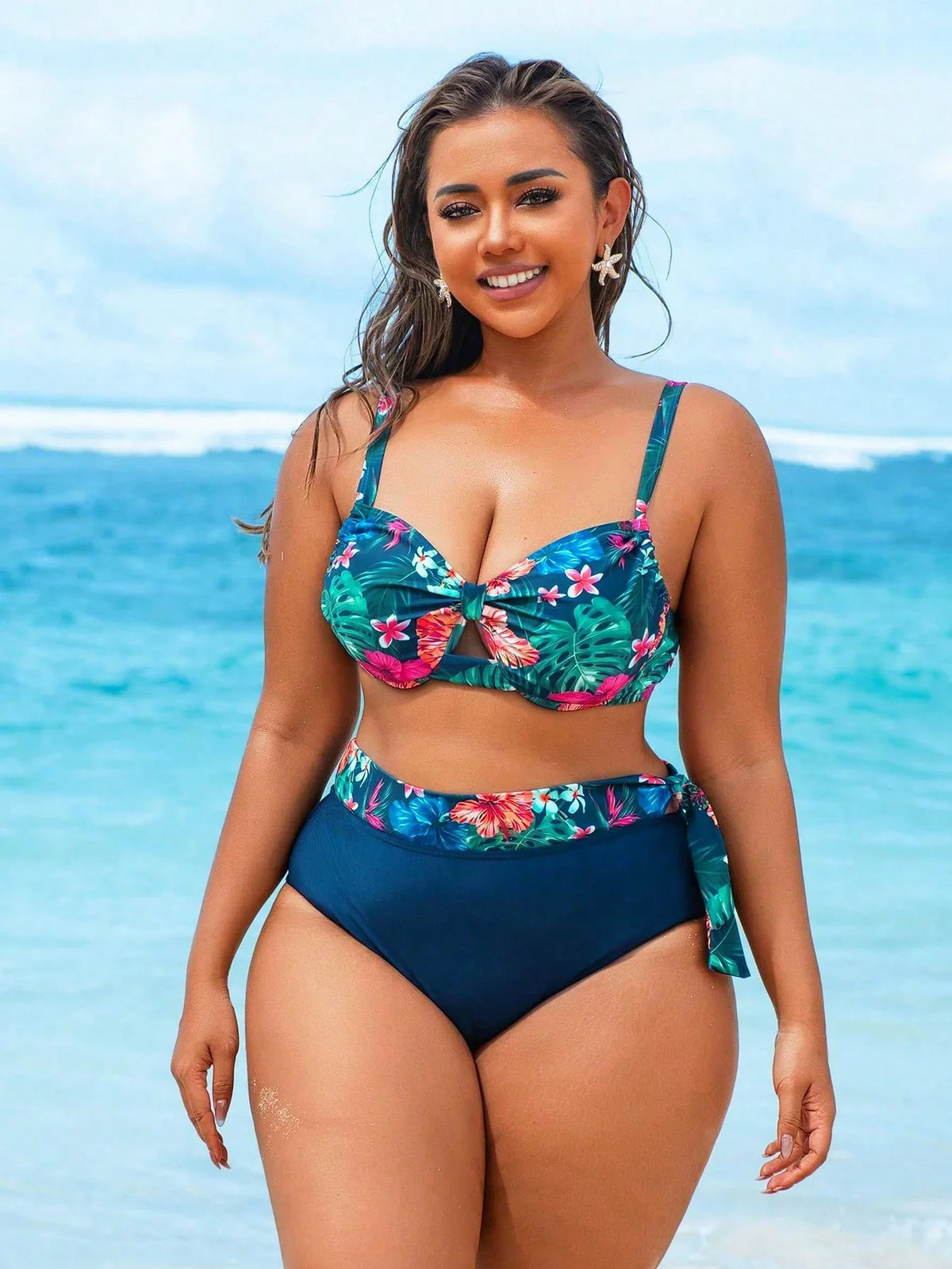 Biquíni Plus Size Texturizado Babado