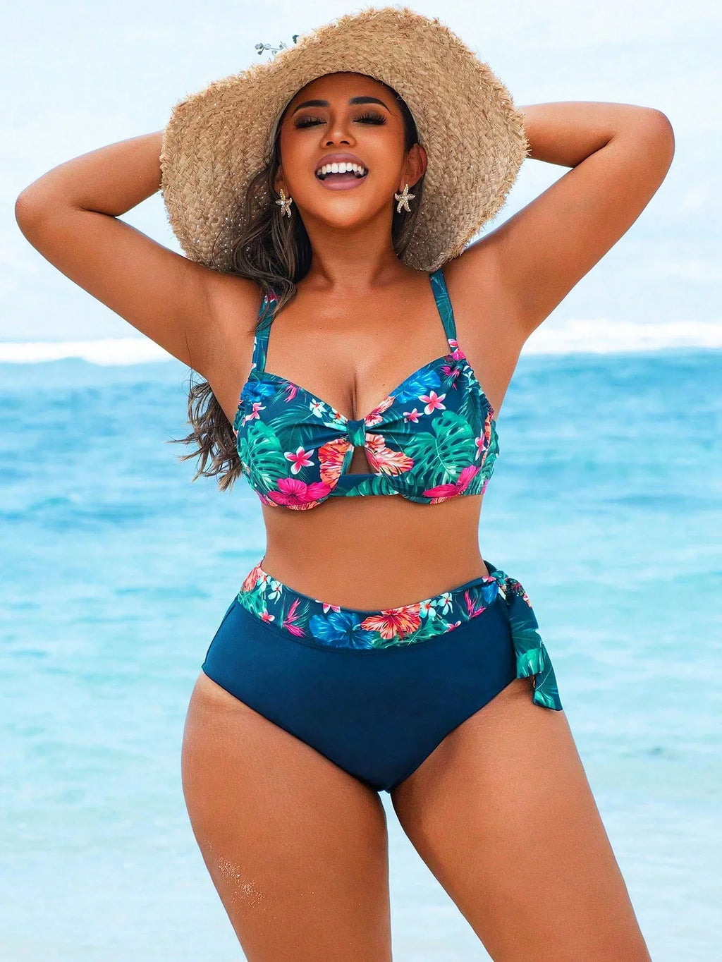 Biquíni Plus Size Texturizado Babado
