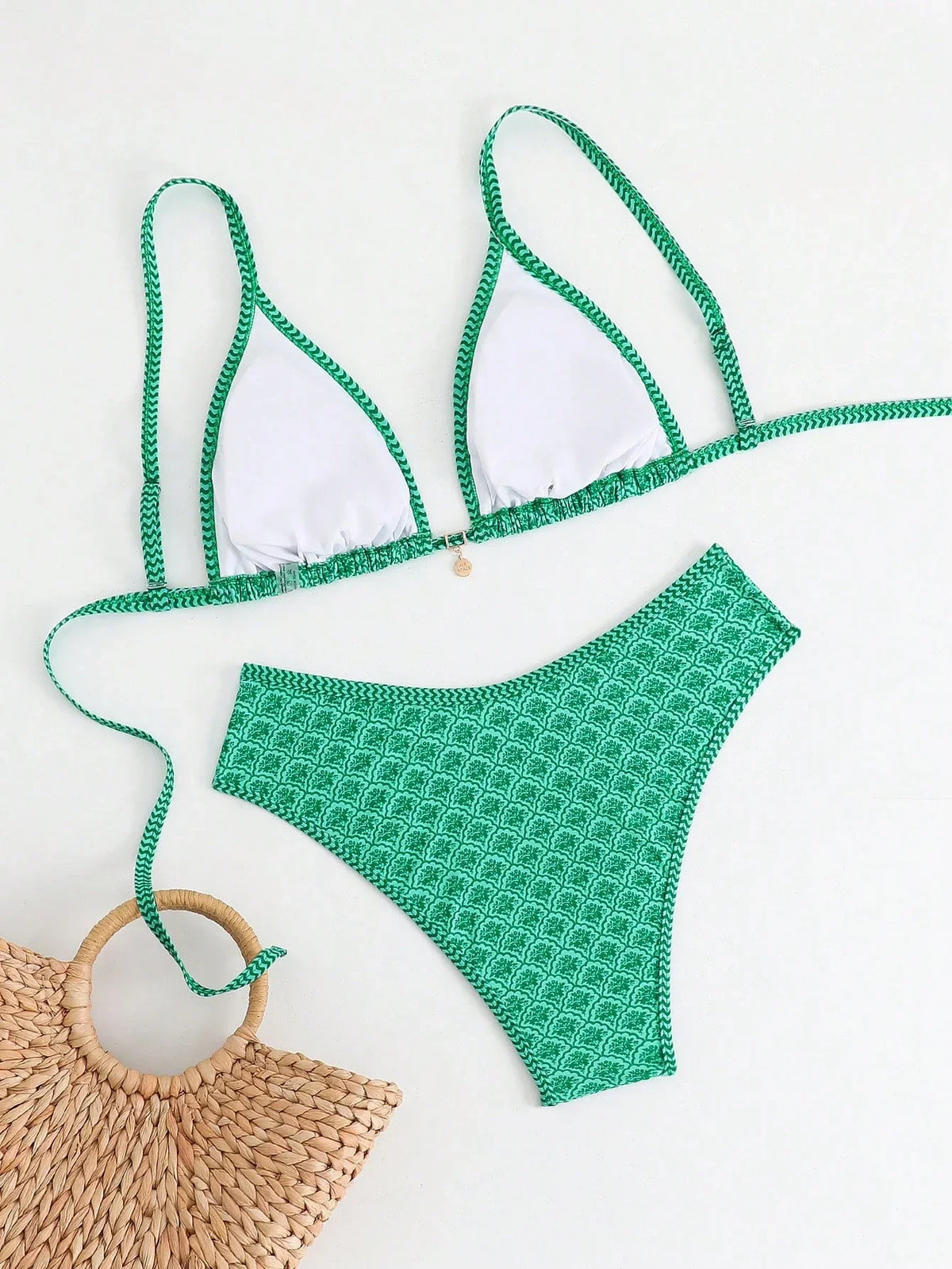 Biquíni Plus Size Triângulo Boho Tie Back