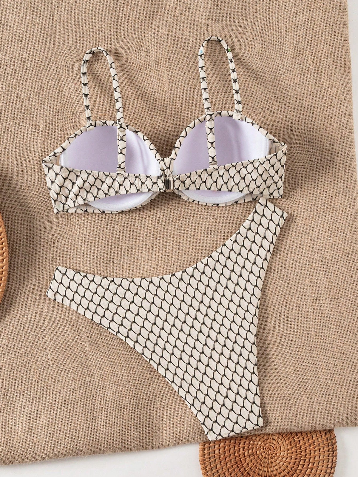 Biquíni Push-Up Cadeia Torcido Cintura Alta