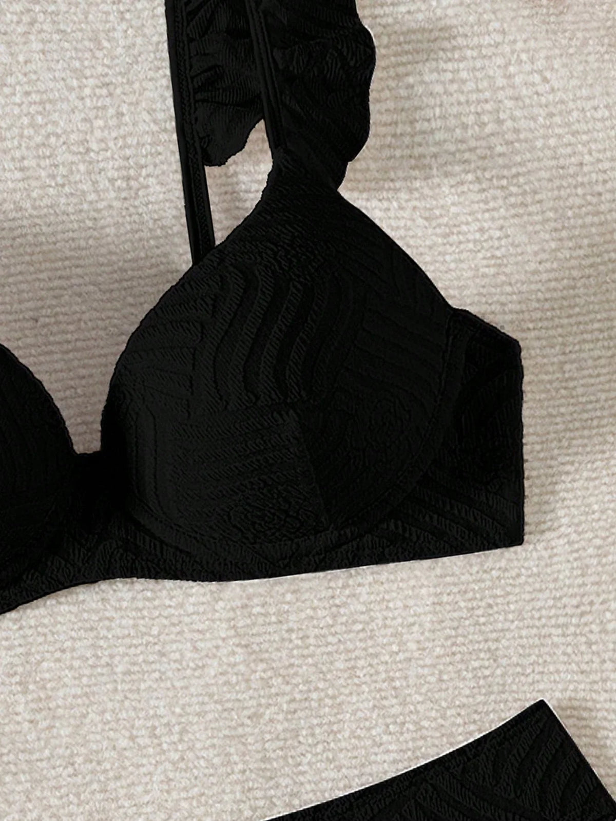 Biquíni Push-Up Plissado Alças Finas Cintura Alta