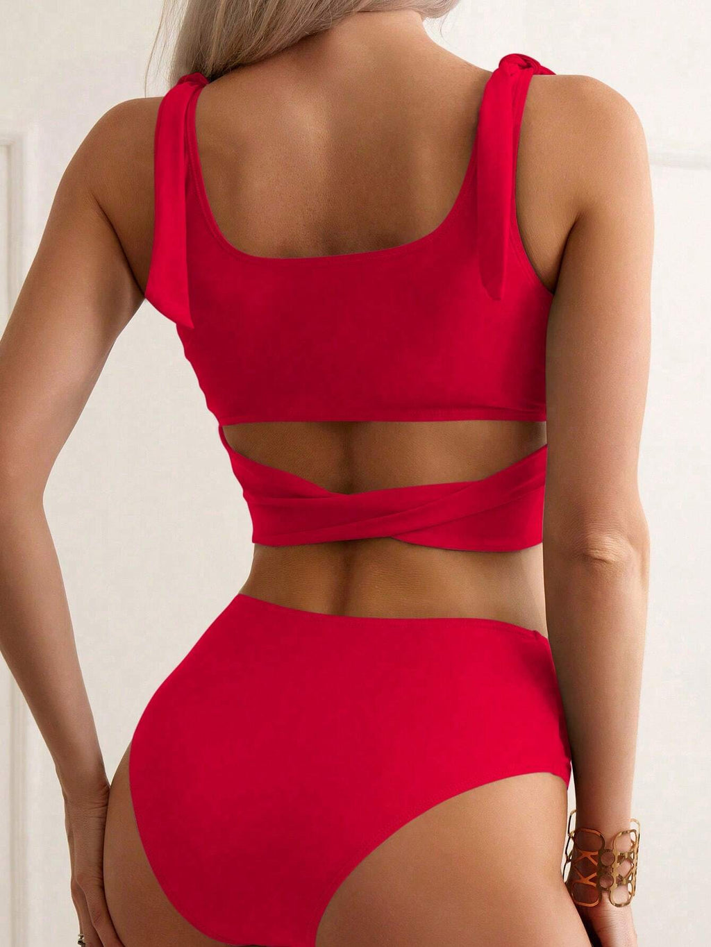 Biquíni Top Cropped Decote U Nó Frontal