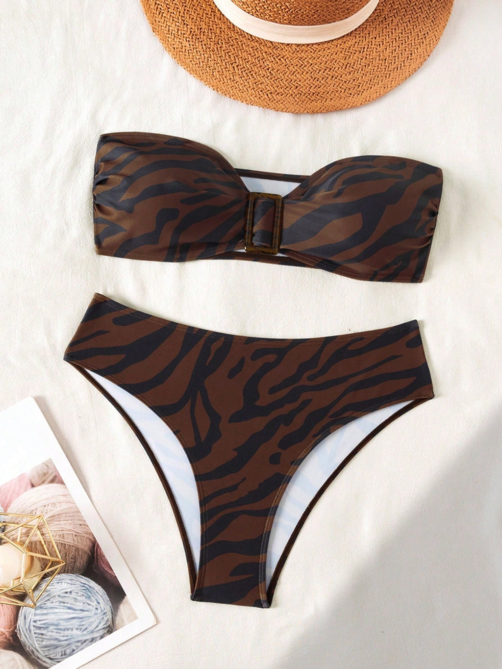 Biquíni Zebrado Animal Print Cintura Alta