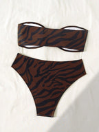 Biquíni Zebrado Animal Print Cintura Alta