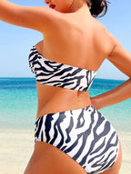 Biquíni Zebrado Animal Print Cintura Alta