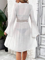 Kimono Renda Vazada Amarração Frontal