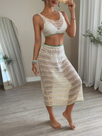 Conjunto 2 Peças Damasco Decote U Semi-Transparente Orla Solar — fotografia 3 | Mar & Pérola