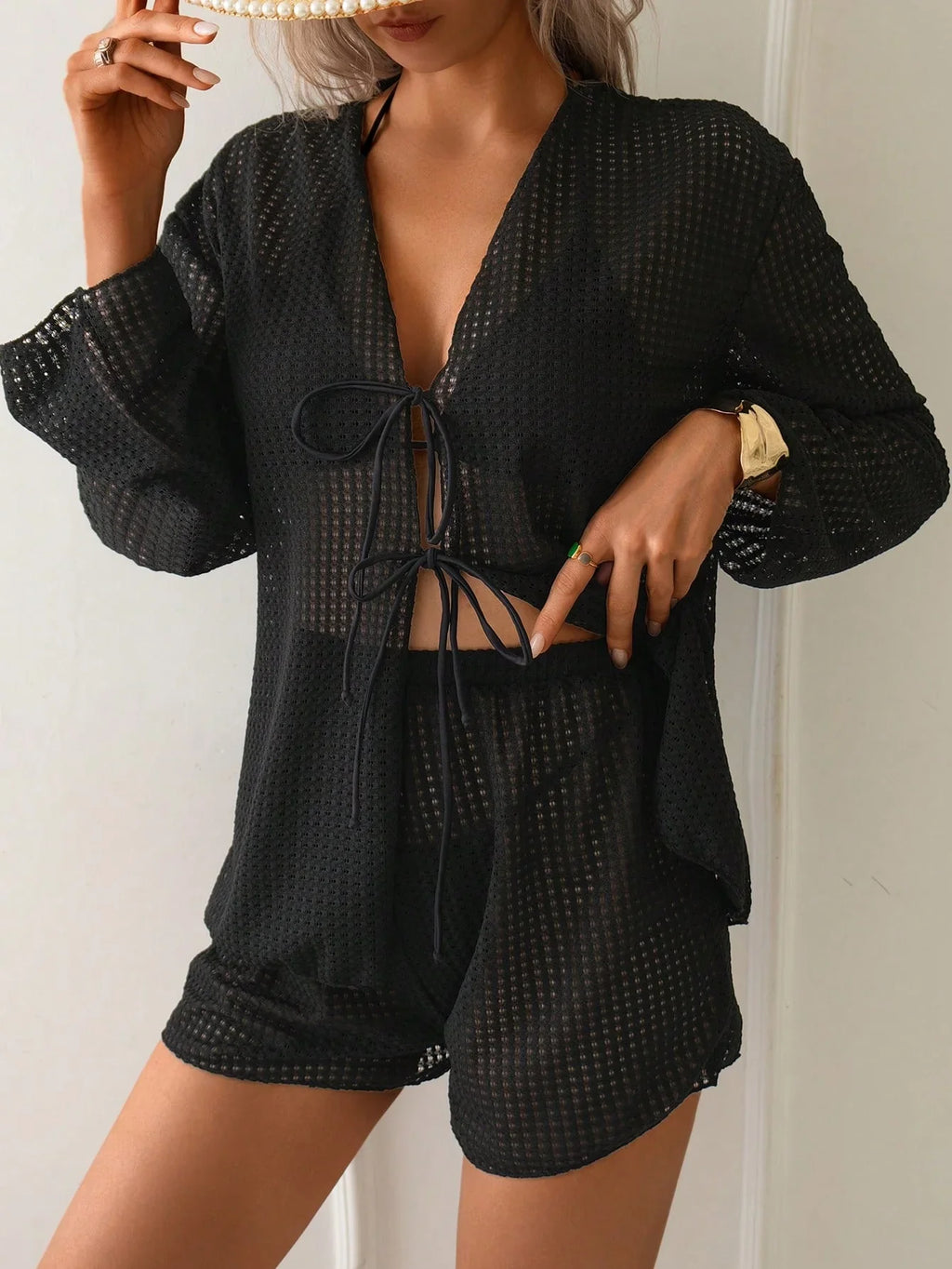 Conjunto 2 Peças Manga Comprida Sol da Enseada com Shorts Slim — fotografia 10 | Mar & Pérola
