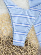 Conjunto Biquíni 3 Peças Azul Maré de Verão com Decote nas Costas — fotografia 6 | Mar & Pérola