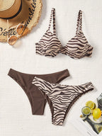 Conjunto Biquíni 3 Peças Zebrado Costa Selvagem com Amarração nas Costas — fotografia 4 | Mar & Pérola