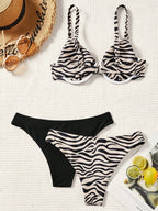 Conjunto Biquíni 3 Peças Zebrado Costa Selvagem com Amarração nas Costas — fotografia 7 | Mar & Pérola